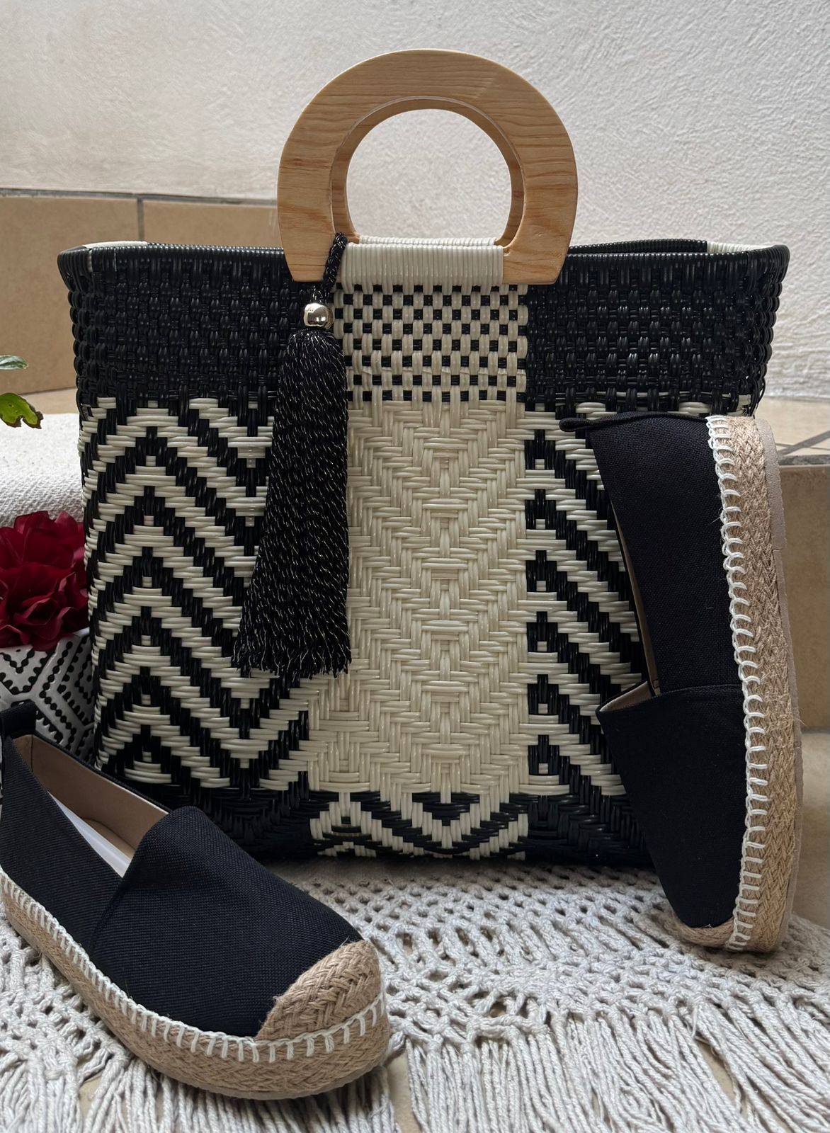 Bolsa Asa de madera Combinada