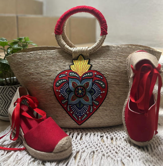 Bolsa corazón flor